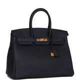 Hermes Birkin 35 Bleu Nuit Togo Gold Hardware