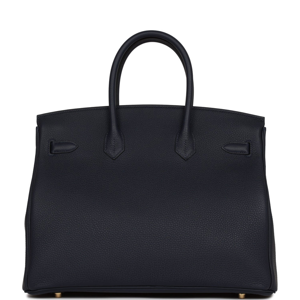 Hermes Birkin 35 Bleu Nuit Togo Gold Hardware