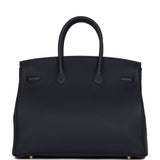 Hermes Birkin 35 Bleu Nuit Togo Gold Hardware