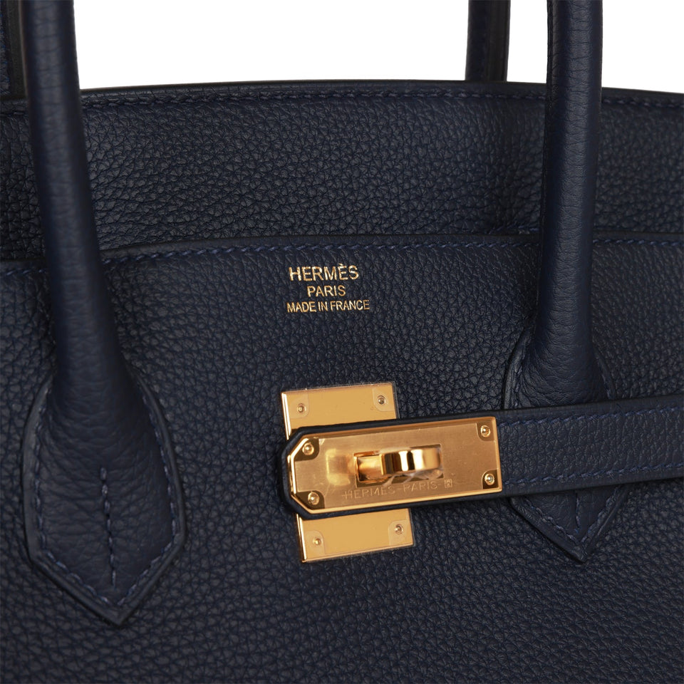 Hermes Birkin 35 Bleu Nuit Togo Gold Hardware