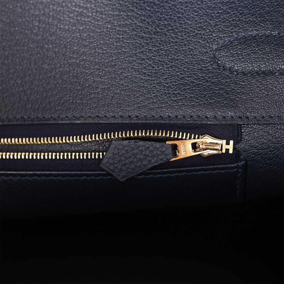 Hermes Birkin 35 Bleu Nuit Togo Gold Hardware