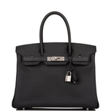 Hermes Birkin 30 Black Epsom Palladium Hardware