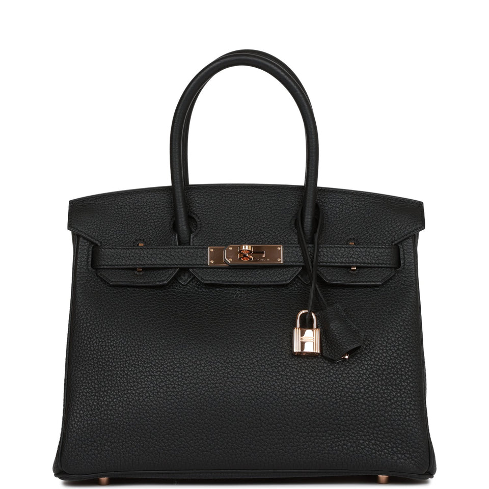 Hermes Birkin 30 Black Togo Rose Gold Hardware