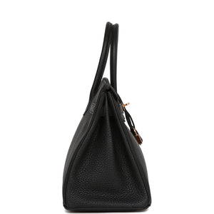 Hermes Birkin 30 Black Togo Rose Gold Hardware