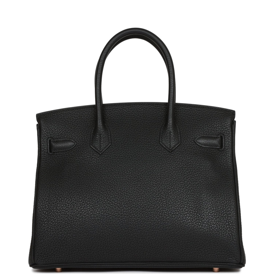 Hermes Birkin 30 Black Togo Rose Gold Hardware