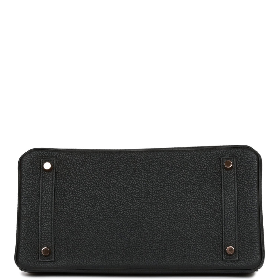 Hermes Birkin 30 Black Togo Rose Gold Hardware