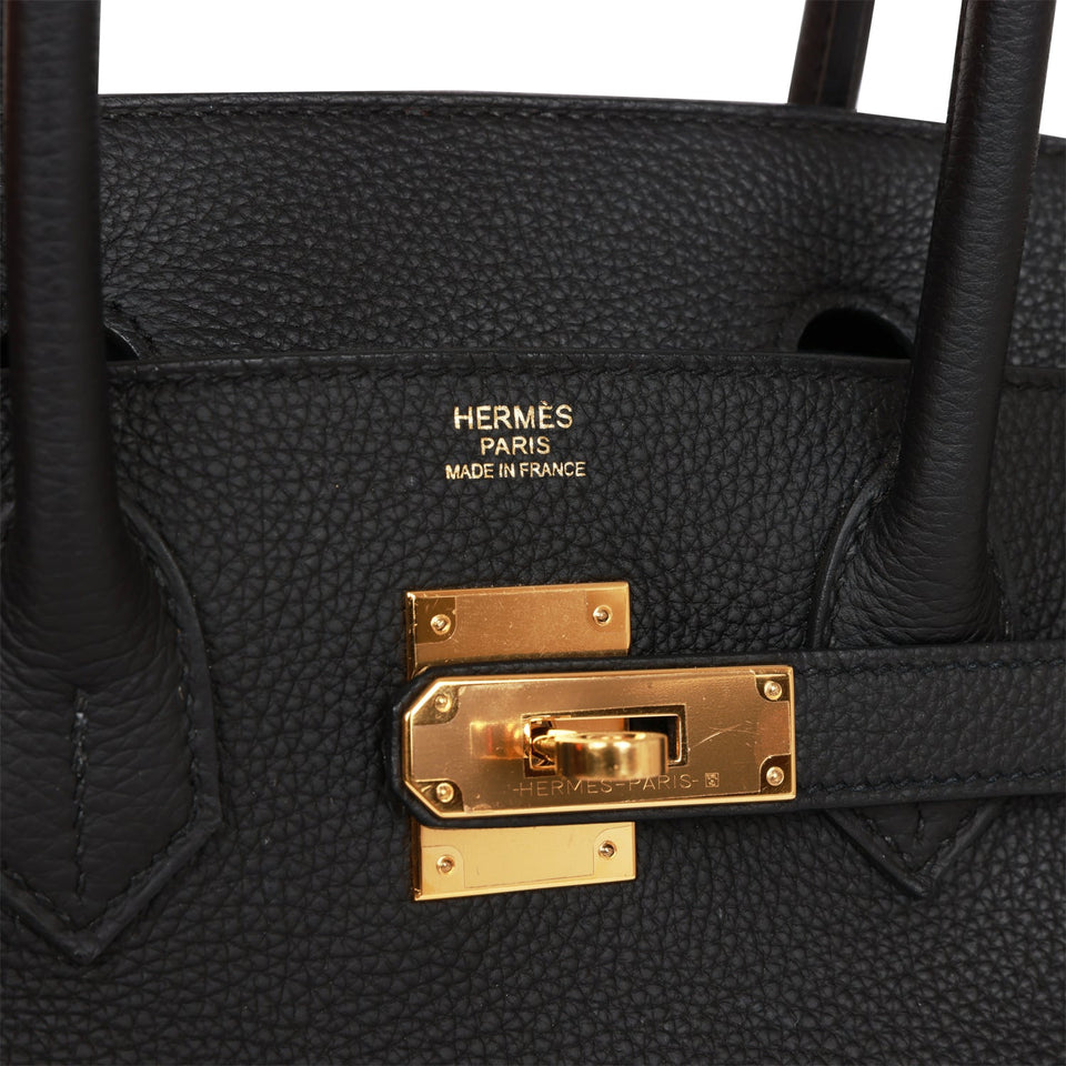 Hermes Birkin 30 Black Togo Gold Hardware
