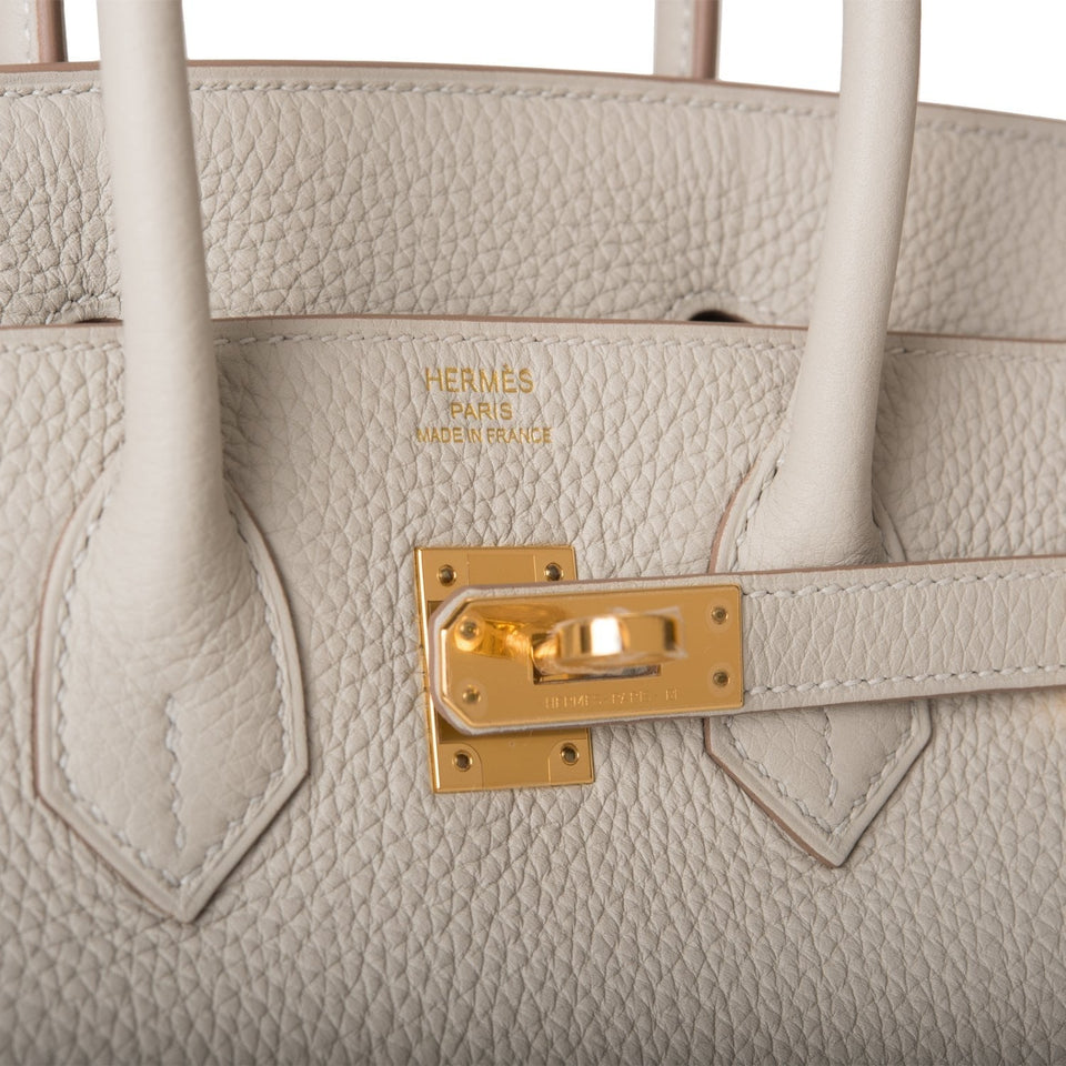 Hermes Birkin 25 Gris Perle Togo Gold Hardware