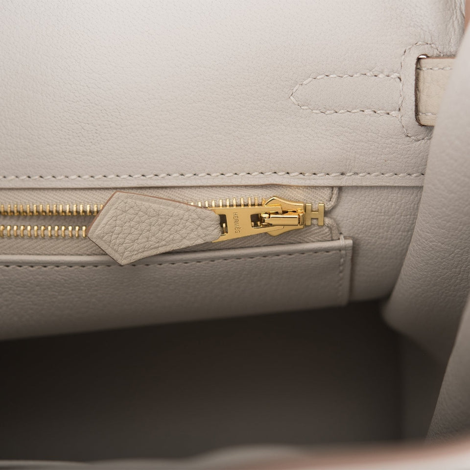 Hermes Birkin 25 Gris Perle Togo Gold Hardware
