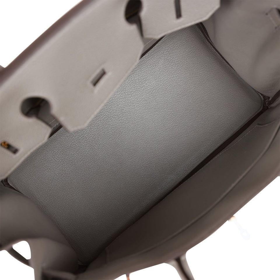 Hermes Birkin 30 Gris Meyer Togo Rose Gold Hardware