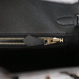 Hermes Birkin 25 Black Shiny Porosus Crocodile Gold Hardware