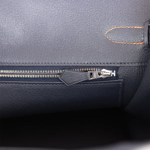 Hermes Special Order (HSS) Birkin 35 Gold and Bleu Nuit Togo Brushed Palladium Hardware