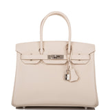 Hermes Birkin 30 Craie Epsom Palladium Hardware