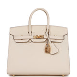 Hermes Birkin Sellier 25 Nata Epsom Gold Hardware