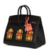 Hermes Sac Faubourg Birkin 20 So Black Matte Alligator Black Hardware