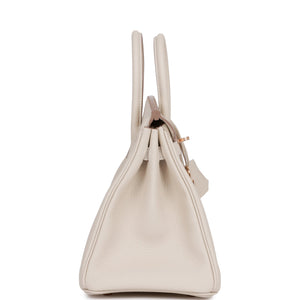 Hermes Birkin 25 Craie Togo Rose Gold Hardware