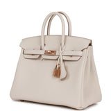 Hermes Birkin 25 Craie Togo Rose Gold Hardware