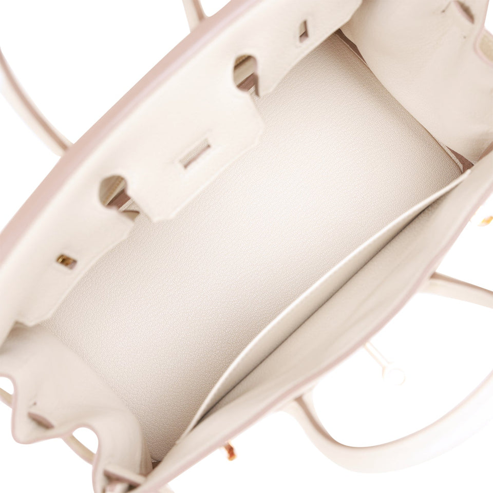 Hermes Birkin 25 Craie Togo Rose Gold Hardware