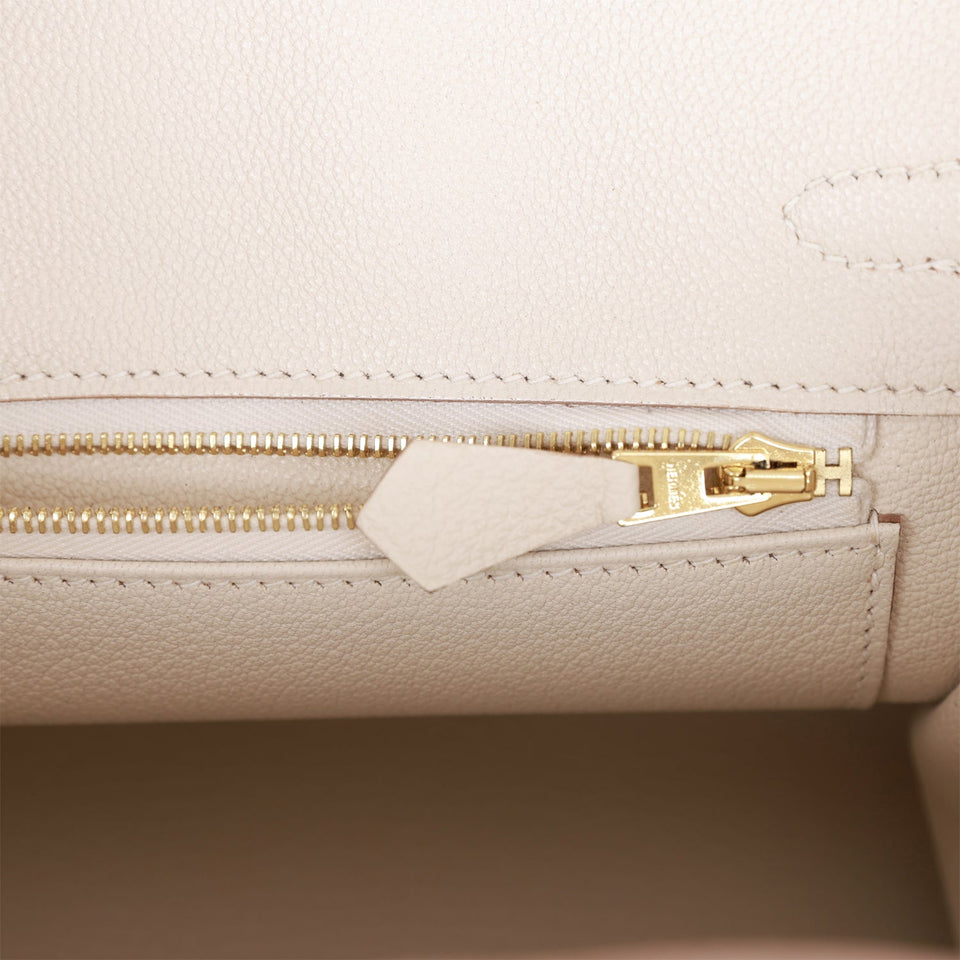 Hermes Birkin 25 Craie Togo Rose Gold Hardware