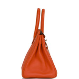 Hermes Birkin 30 Orange Poppy Verso Clemence Palladium Hardware
