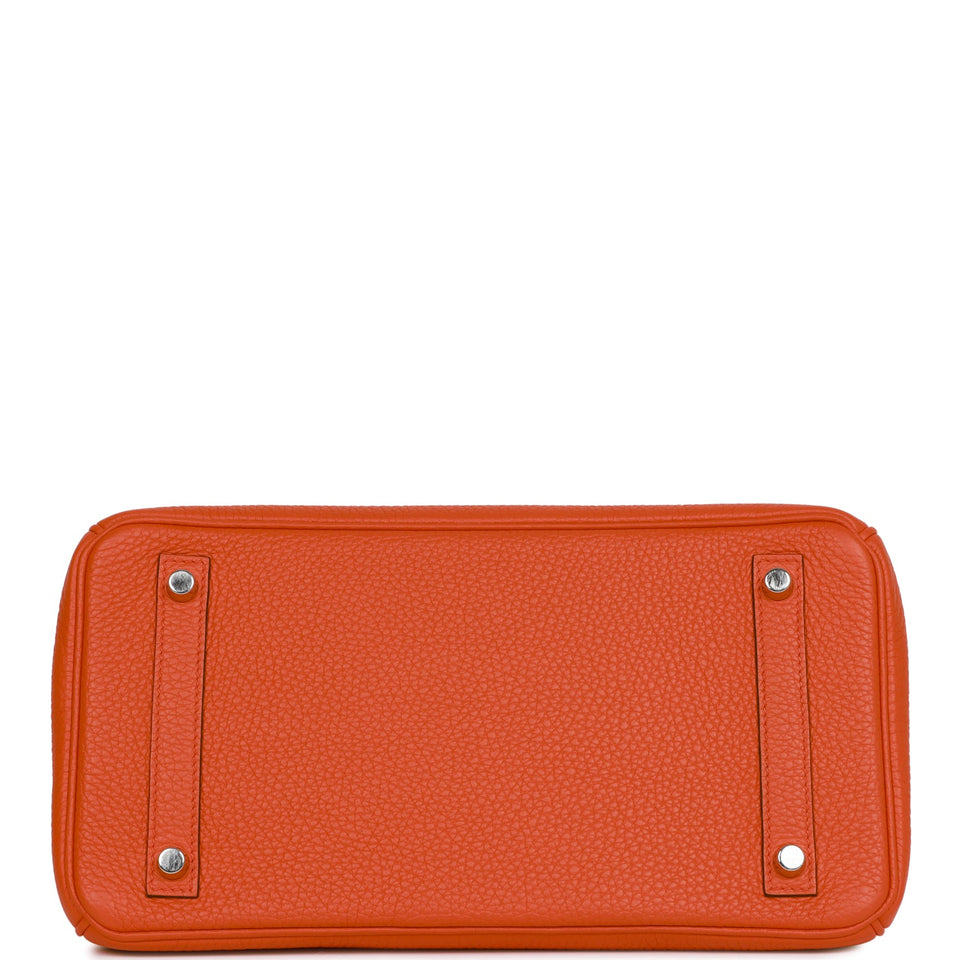 Hermes Birkin 30 Orange Poppy Verso Clemence Palladium Hardware
