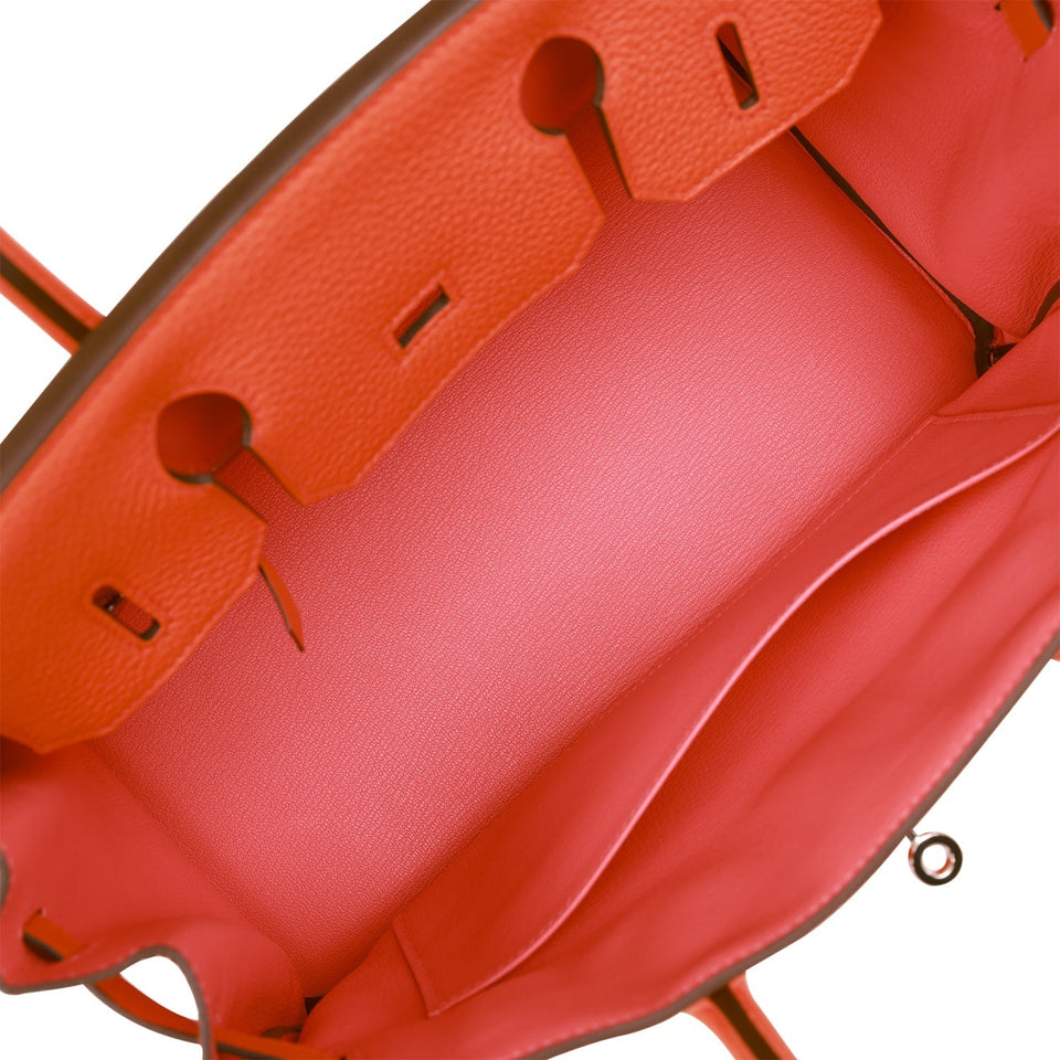 Hermes Birkin 30 Orange Poppy Verso Clemence Palladium Hardware