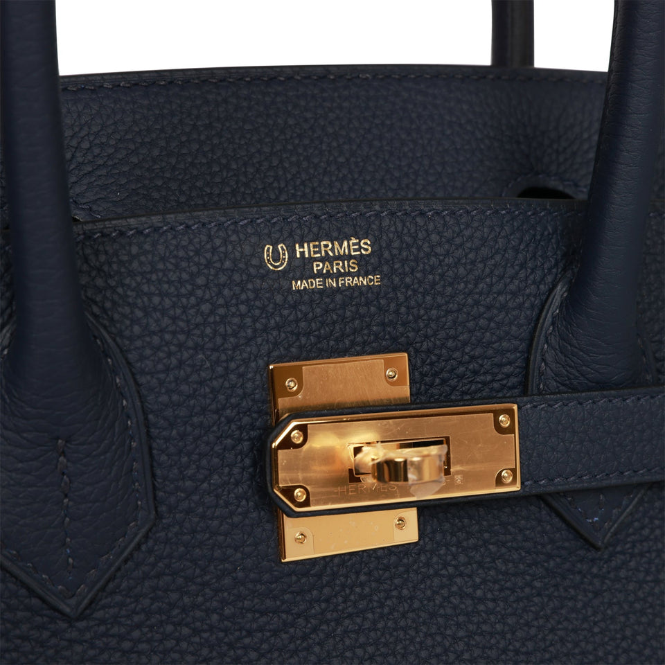 Hermes Special Order (HSS) Birkin 30 Bleu Nuit Togo Gold Hardware