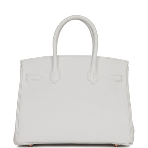 Hermes Special Order (HSS) Birkin 30 White Verso Clemence Rose Gold Hardware