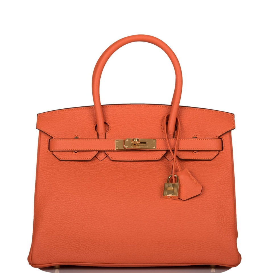 Hermes Birkin 30 Feu Clemence Gold Hardware