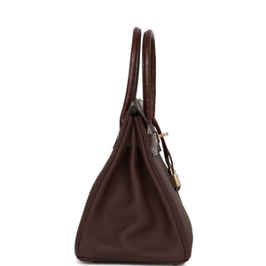 Hermes Birkin 30 Rouge Sellier Matte Alligator and Togo Touch Gold Hardware