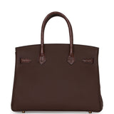 Hermes Birkin 30 Rouge Sellier Matte Alligator and Togo Touch Gold Hardware