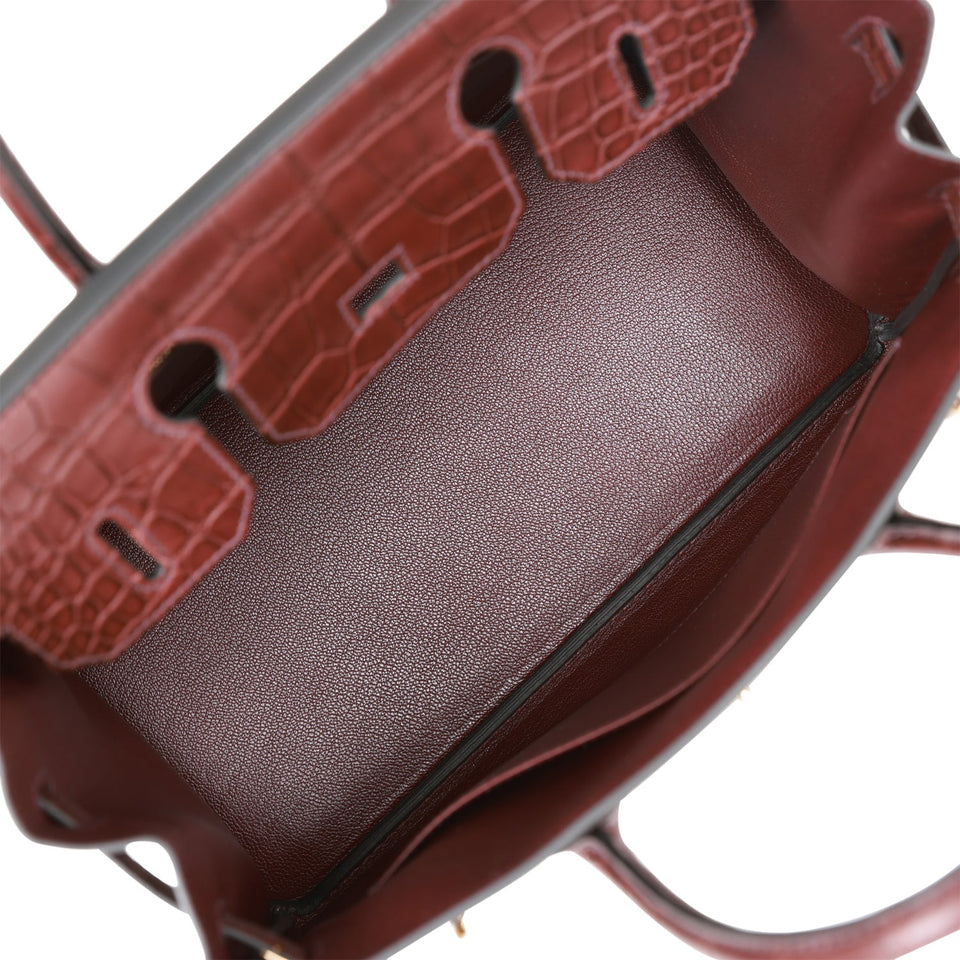 Hermes Birkin 30 Rouge Sellier Matte Alligator and Togo Touch Gold Hardware