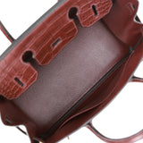 Hermes Birkin 30 Rouge Sellier Matte Alligator and Togo Touch Gold Hardware