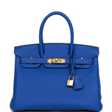Hermes Birkin 30 Bleu Royal Togo Gold Hardware