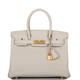 Hermes Birkin 30 Gris Perle Togo Gold Hardware