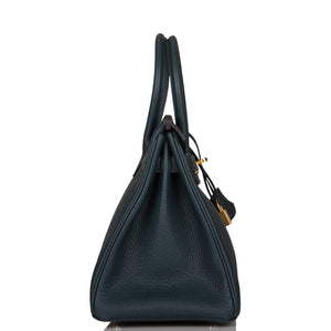 Hermes Birkin 30 Vert Cypress Clemence Gold Hardware