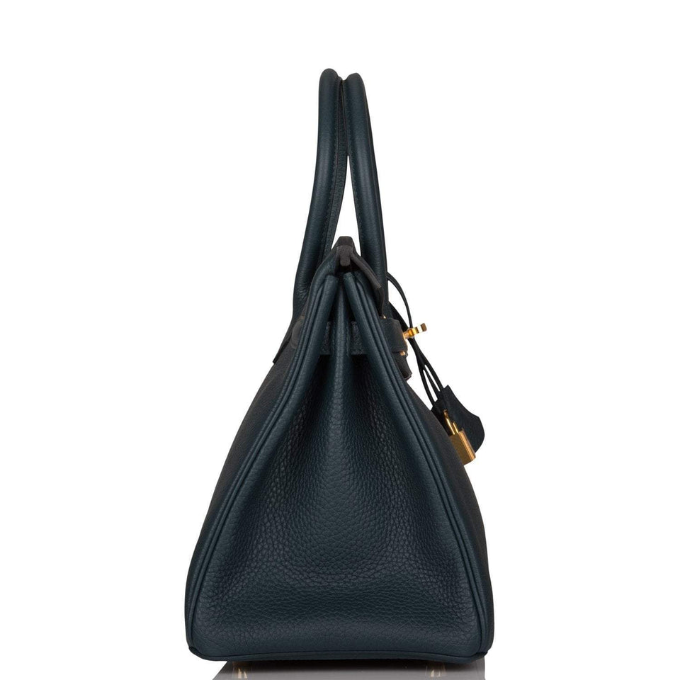 Hermes Birkin 30 Vert Cypress Clemence Gold Hardware