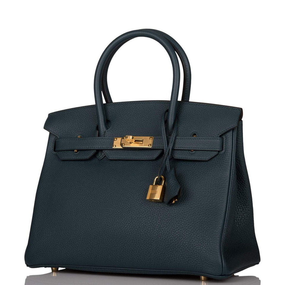 Hermes Birkin 30 Vert Cypress Clemence Gold Hardware