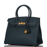 Hermes Birkin 30 Vert Cypress Clemence Gold Hardware