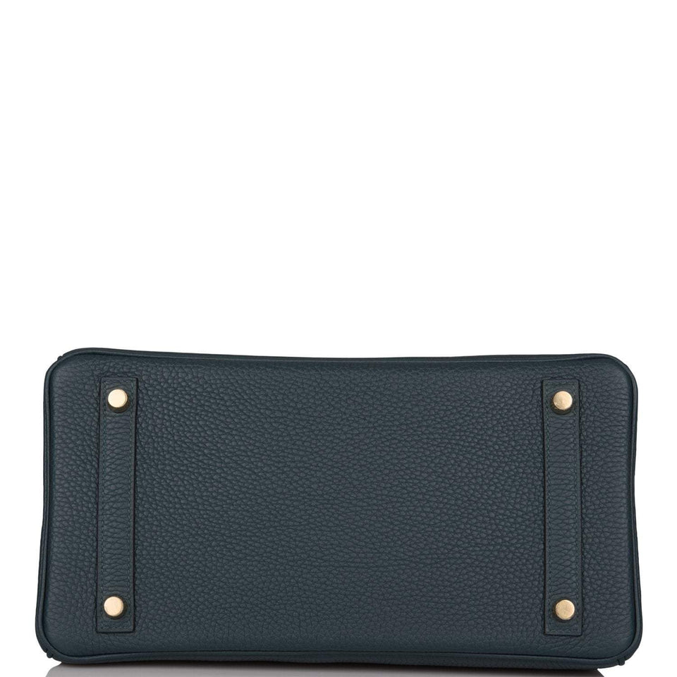 Hermes Birkin 30 Vert Cypress Clemence Gold Hardware