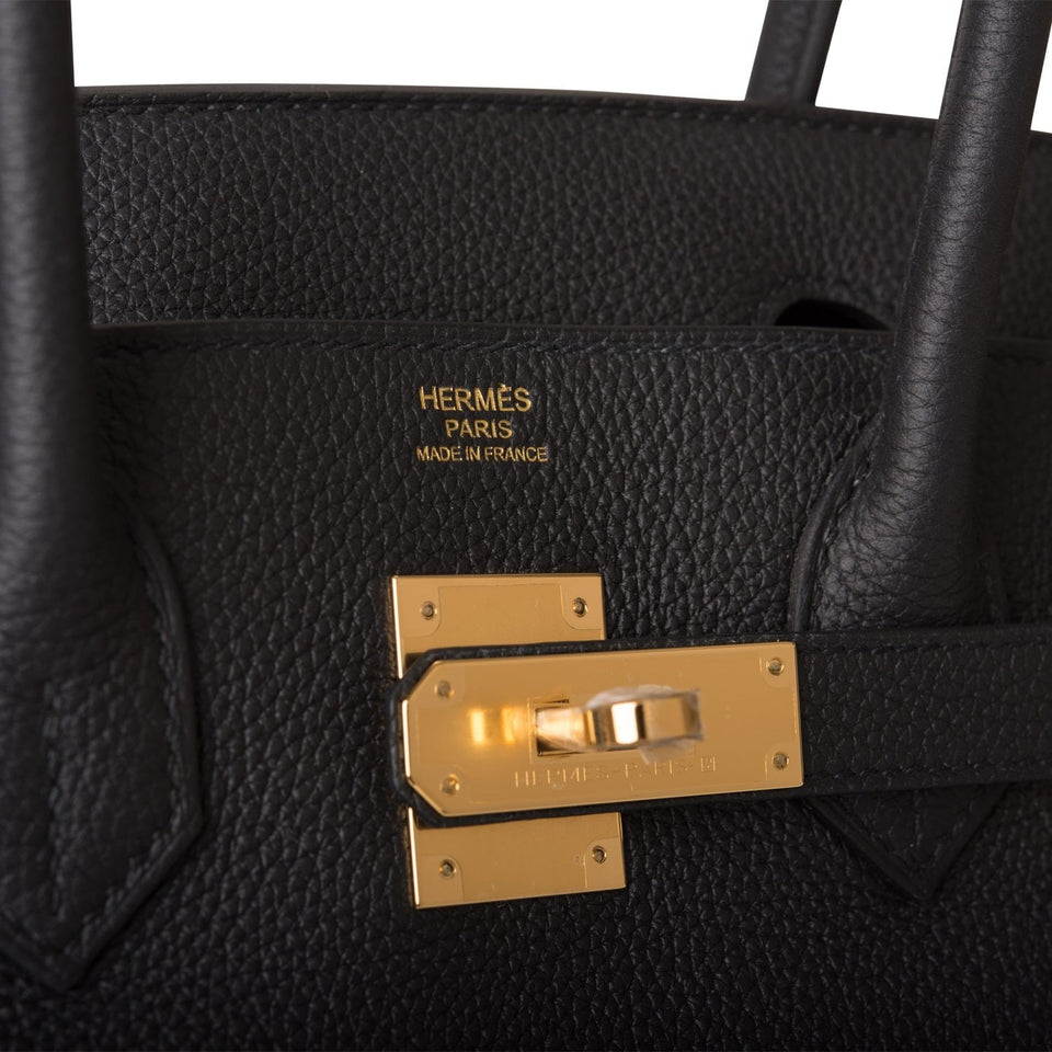 Hermes Birkin 30 Black Togo Gold Hardware