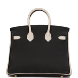 Hermes Special Order (HSS) Birkin 25 Black and Craie Togo Brushed Gold Hardware