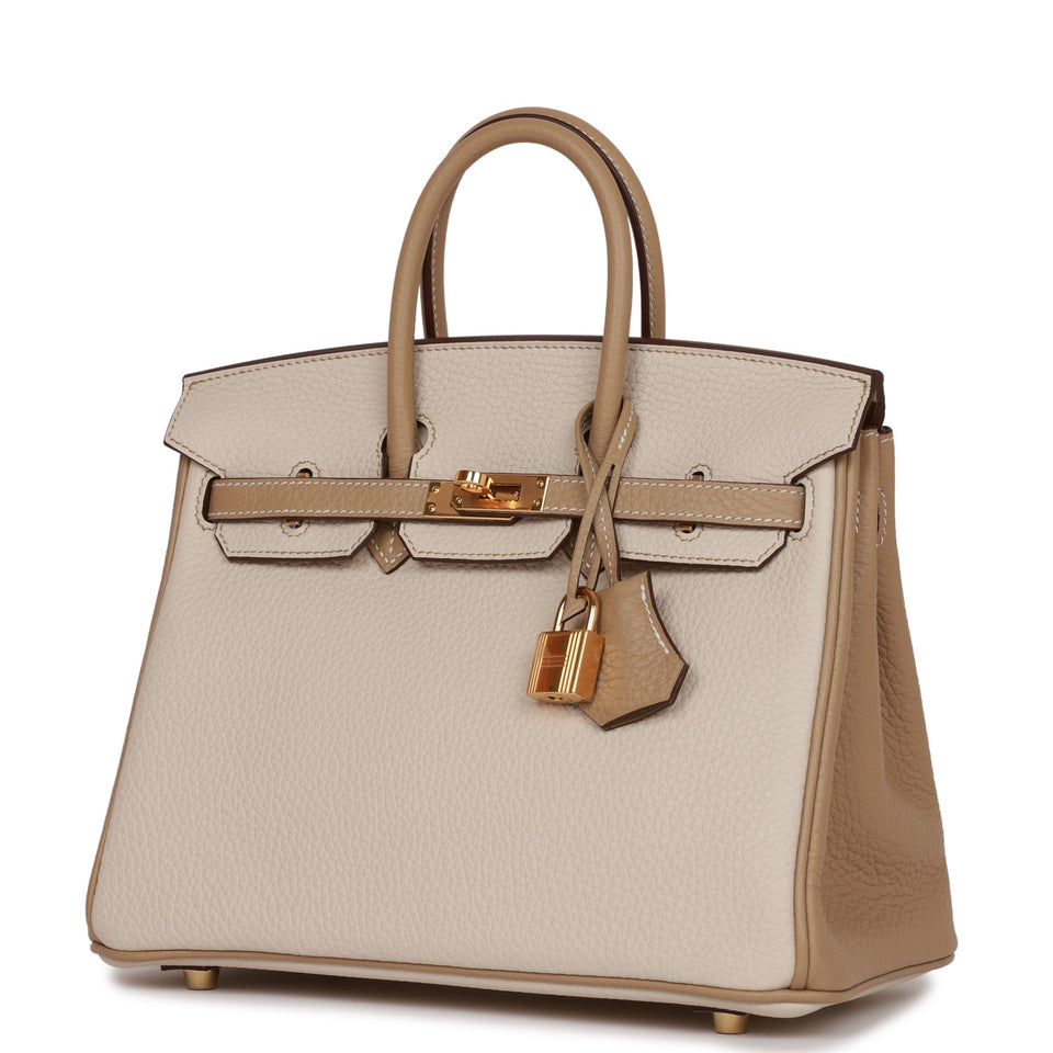 Hermes Special Order (HSS) Birkin 25 Craie and Trench Togo Gold Hardware