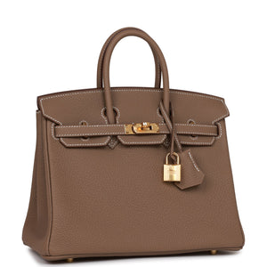 Hermes Birkin 25 Etoupe Togo Gold Hardware
