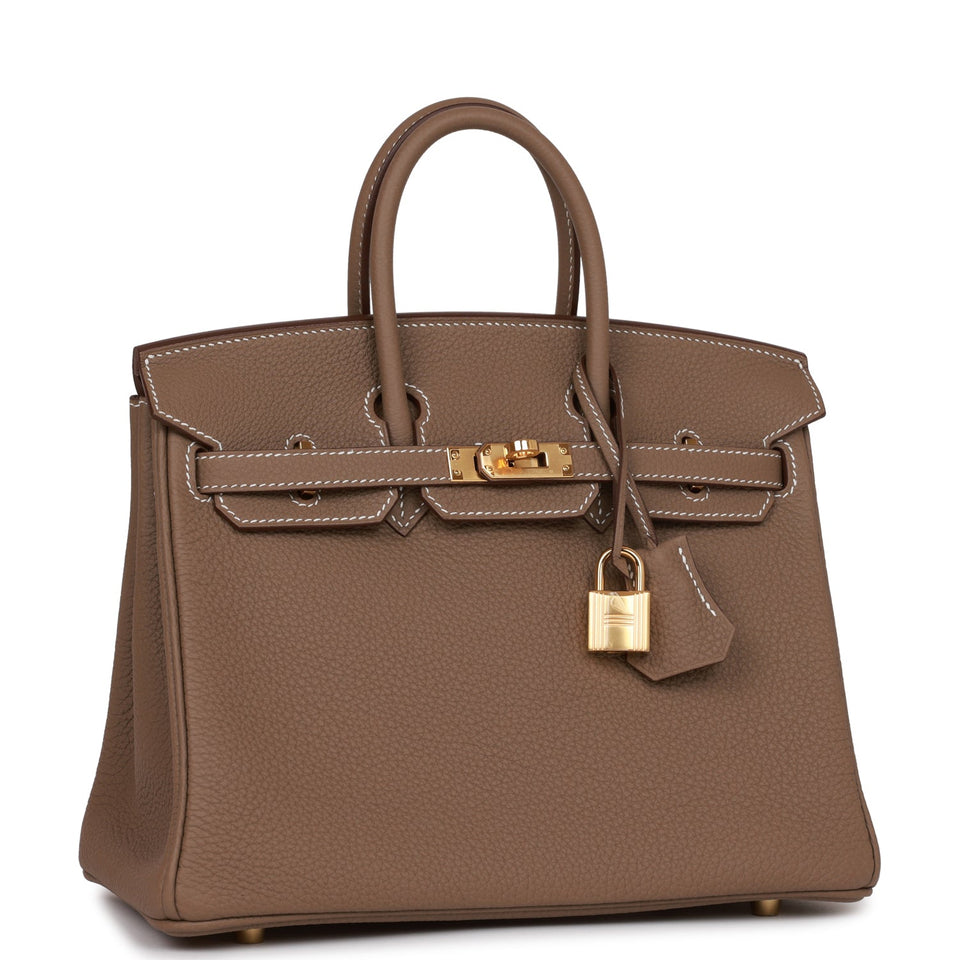 Hermes Birkin 25 Etoupe Togo Gold Hardware