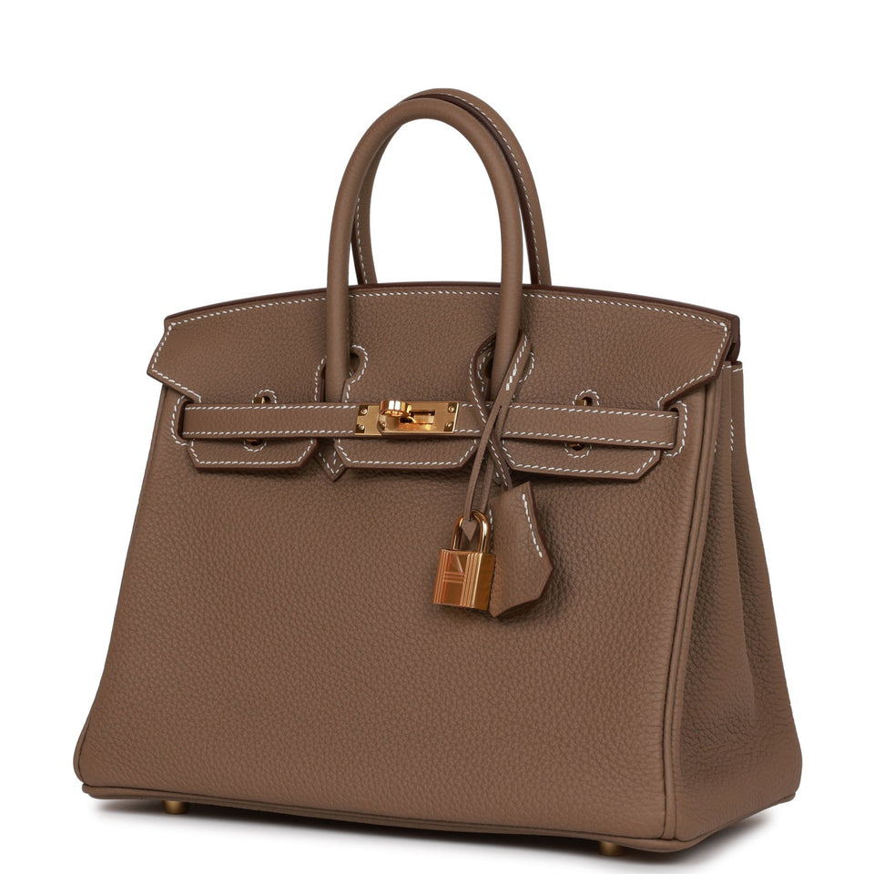 Hermes Birkin 25 Etoupe Togo Gold Hardware