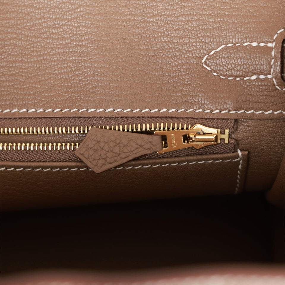 Hermes Birkin 25 Etoupe Togo Gold Hardware