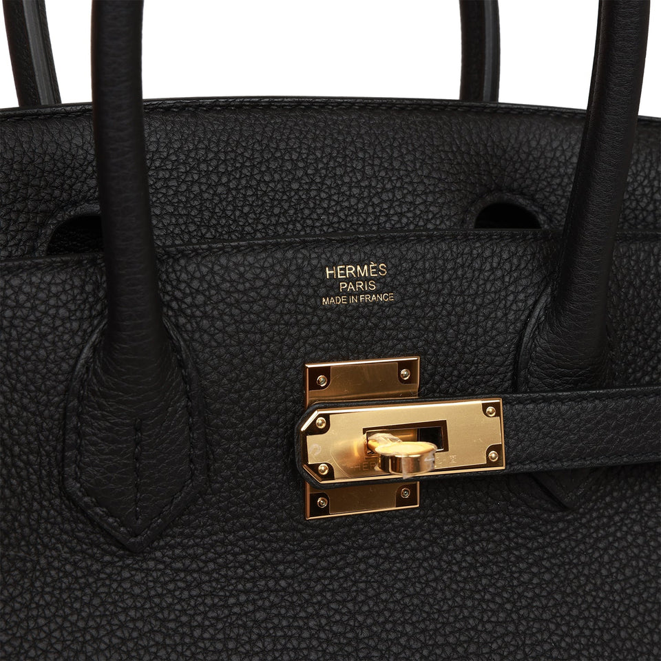 Hermes Birkin 30 Black Togo Gold Hardware