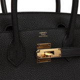 Hermes Birkin 30 Black Togo Gold Hardware