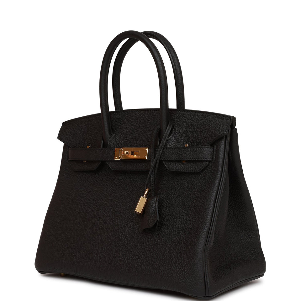 Hermes Birkin 30 Black Togo Gold Hardware